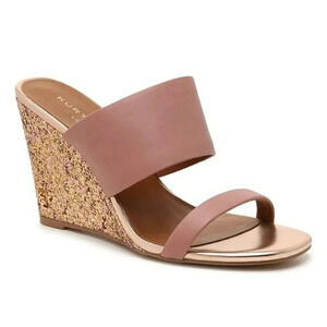 Kurt Geiger London Women's Charing Wedge Sandals Pale Pink Size 36 (MSRP $185)